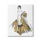 Stupell Industries Fashion Figure Drawing Female Glam Evening Gown Gold Canvas Wall Art